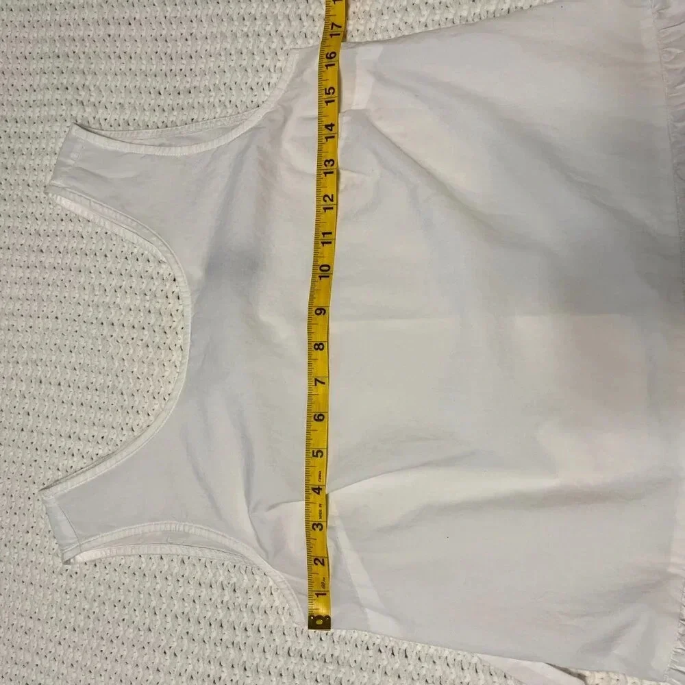 J Crew Bow-Back Peplum Tank Top White XXS Preppy Coquette Professional Corporate